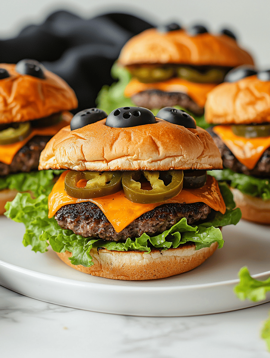 Ghoulishly Good Halloween Monster Burgers